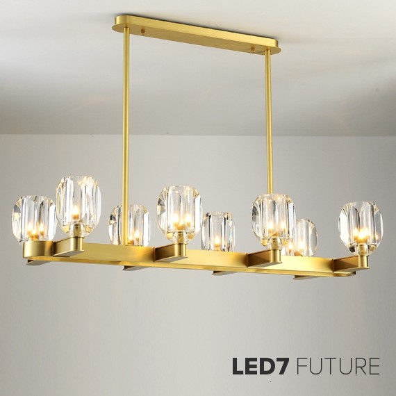 Loft Industry Modern - Glass Bob Line Chandelier